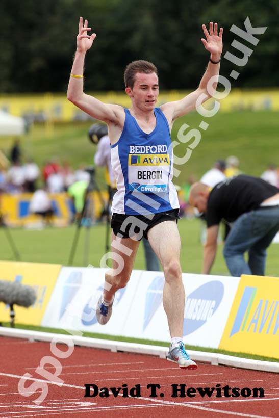 Matt Bergin wins the under-20s 3000 metres, 2012 Samsung Diamond League, Birmingham.